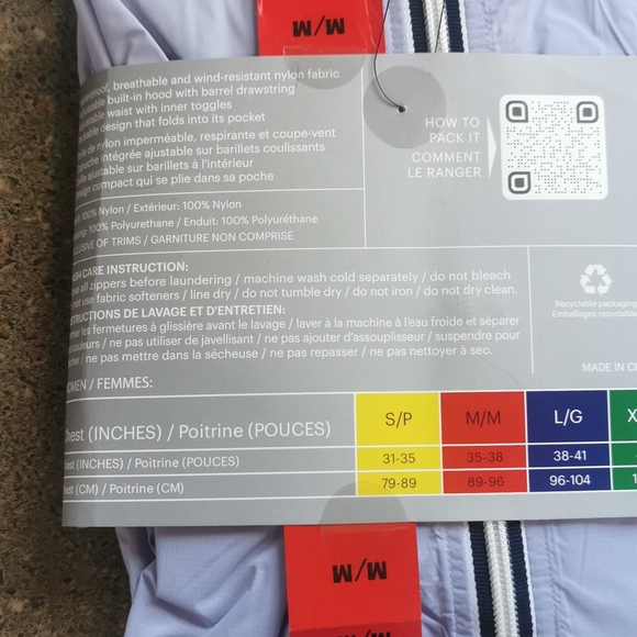 Eddie Bauer medium Packable Rain Jacket Women's nwt lilac windbreaker purple new - Picture 4 of 6